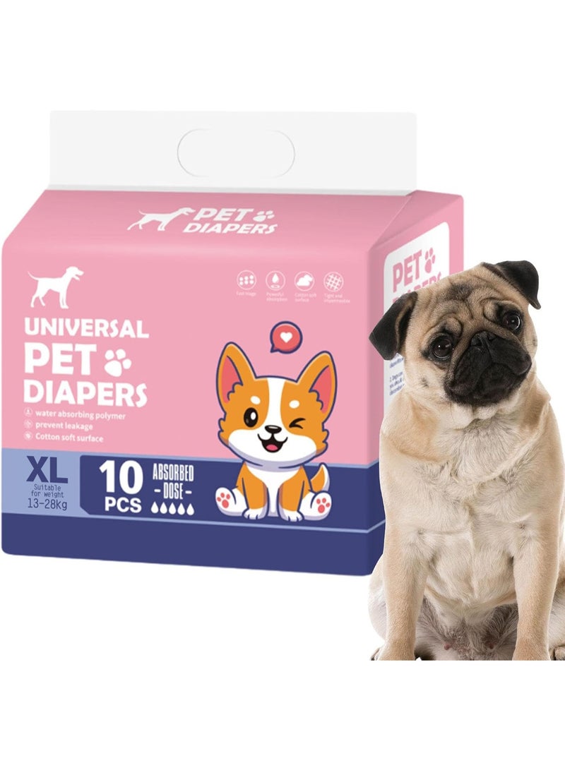 MileMelo Disposable Pet Diapers Female Dogs Super Absorbent Soft Including 10 Count for Puppy Cats or Dogs 15-23kg Pink Size XL  - Image 1