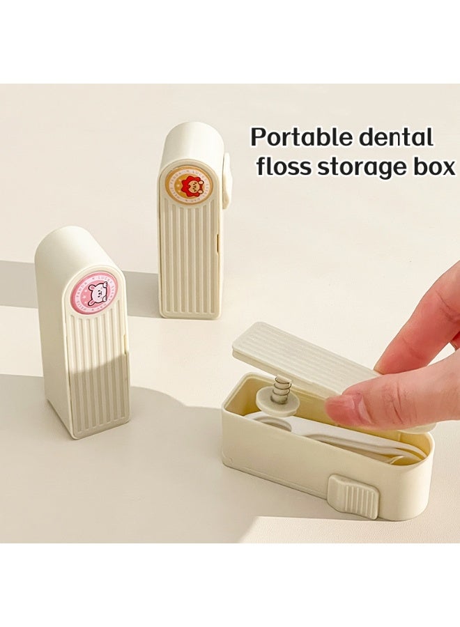 1 صندوق تخزين خيوط الأسنان ، يحتوي على 10 صناديق خيوط الأسنان التلقائية الخفيفة الراقية الإبداعية المنزلية المحمولة ، صناديق خيوط الأسنان المحمولة ، صناديق تخزين مقطع خيوط الأسنان التلقائية ، صناديق تخزين موزع خيوط الأسنان السفر ، صناديق مقطع قابلة لإعادة الشحن ، بما في ذلك 10 مقاطع خيوط الأسنان لتنظيف الأسنان (أسلوب أرنب لطيف) - Image 1