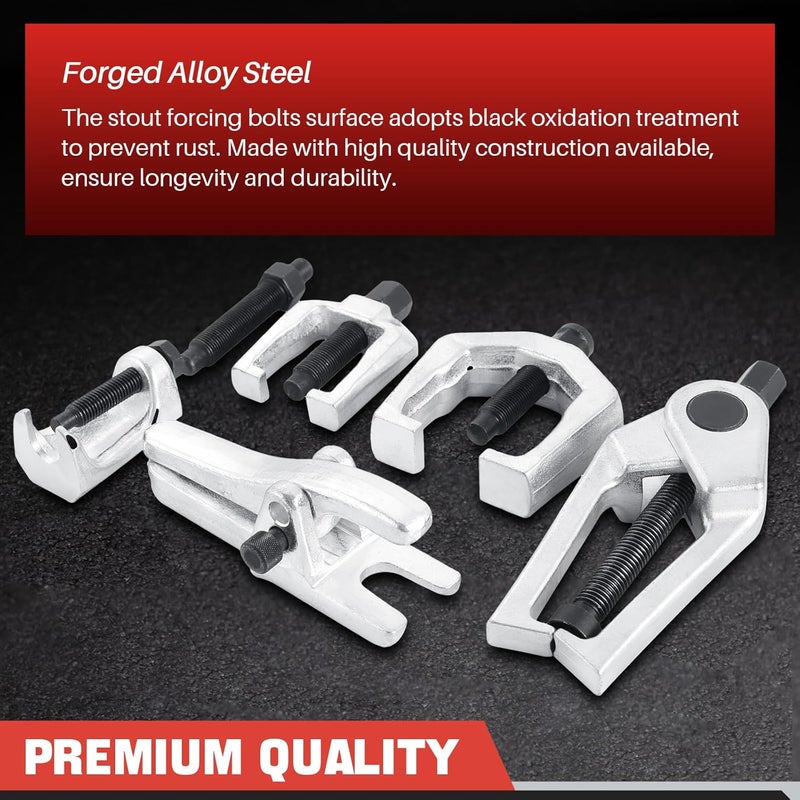 DASBET 5pc Front End Service Tool Kit - Ball Joint Separator, Pitman Arm & Tie Rod Puller - Image 5