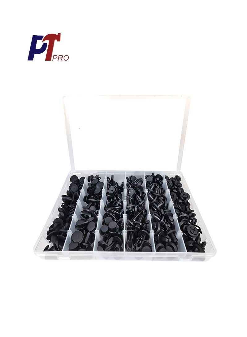 PT Pro PT Pro 200PCS Car Push-Type Retainer Clips Set – Universal Automotive Nylon Fasteners for Bumper, Fender, Door Trim, Engine Cover And Splash Shield – Heavy-Duty Black Plastic Rivet Clips Assortment Kit -  HE19  - Image 2