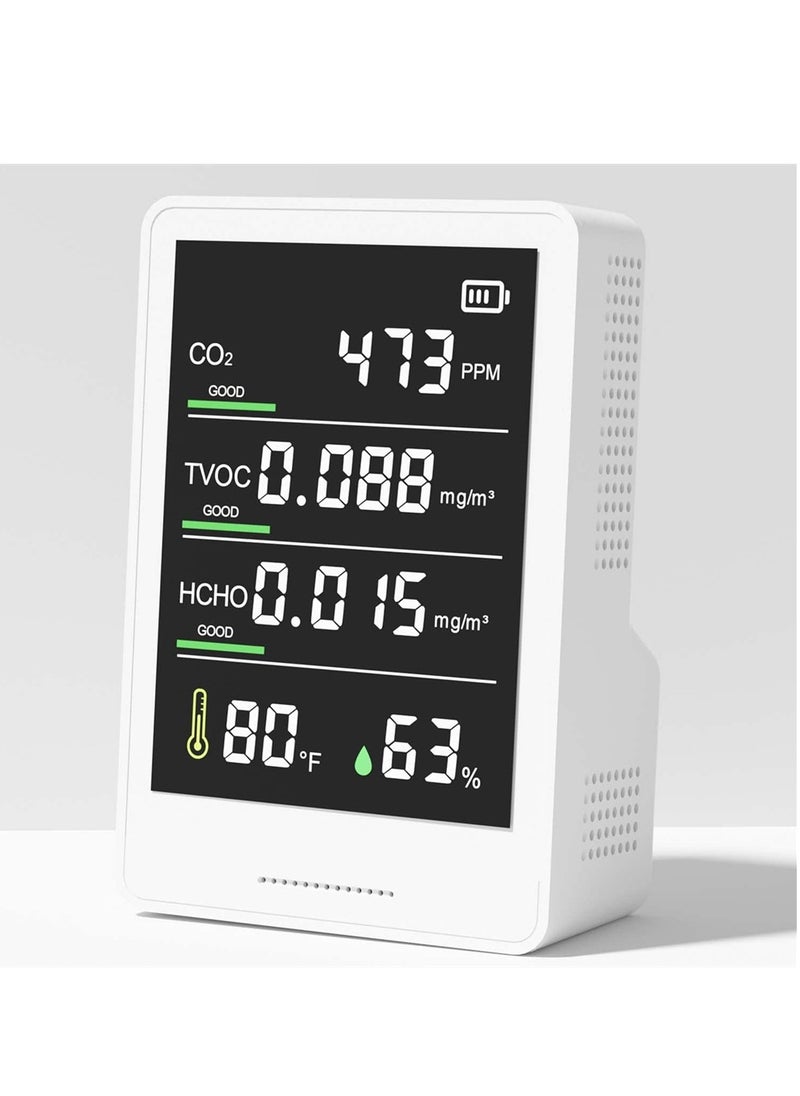 Excefore Air Quality Monitor, CO2 Monitor, Humidity Temperature Meter, Air Quality Tester, Professional & Accurate CO2, TVOC, HCHO, Humidity & Temperature Particle Counter, for Home, Office, School  - Image 1
