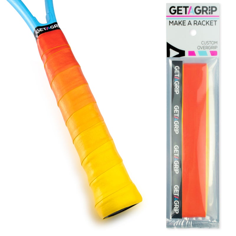 احصل على قبضة Get A Grip - Custom Tennis Racket Grip Tape - Anti-Slip/Quick-Drying Tennis Overgrips - Precut Badminton Racket Grip with Finishing Tape (Game, Sunset, Match, 1 Grip) - Image 1