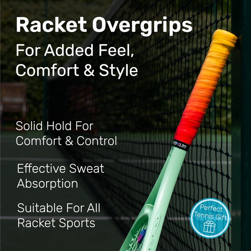 احصل على قبضة Get A Grip - Custom Tennis Racket Grip Tape - Anti-Slip/Quick-Drying Tennis Overgrips - Precut Badminton Racket Grip with Finishing Tape (Game, Sunset, Match, 1 Grip) - Image 3