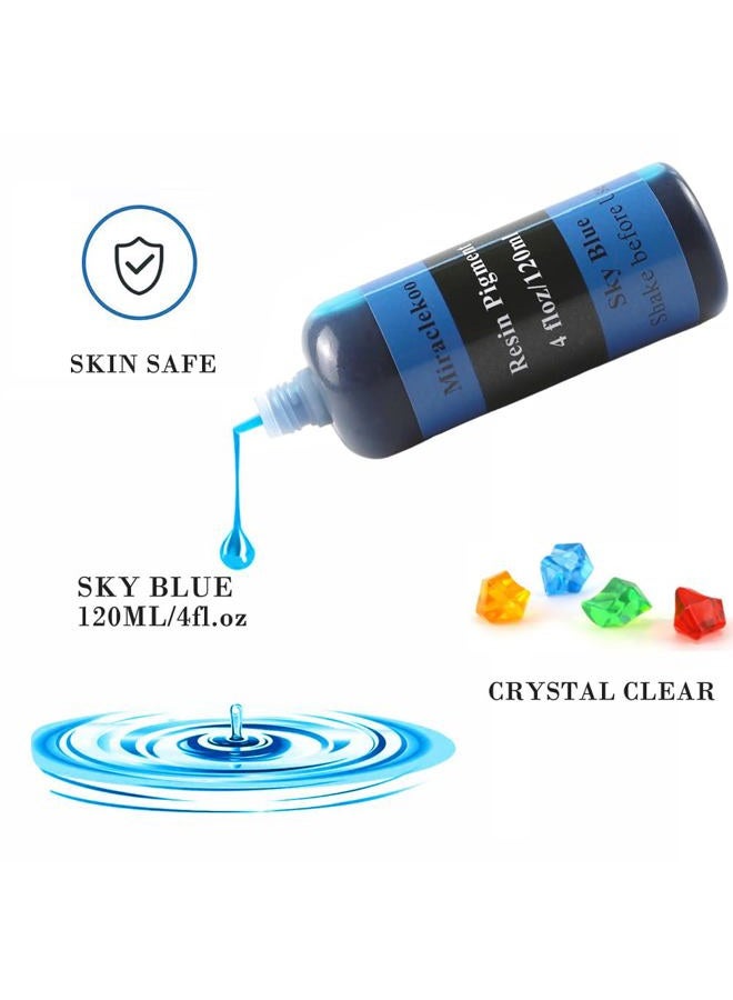 Miraclekoo Sky Blue Epoxy Resin Color Dye Colorant Liquid Epoxy Resin Pigment,Translucent,120ml - Image 2