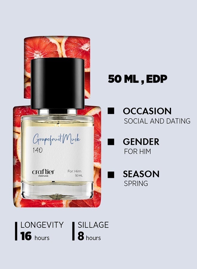Craftier Perfume GRAPEFRUIT MUSK - Inspired of-TYGAR, Eau De Parfum for Men - 50ml, Long Lasting Citrus Fragrance Upto 16 Hrs, Travel Size Men's Perfume - Image 4