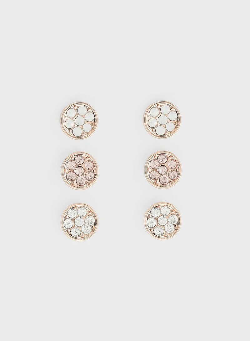 Mestige Elsie Pack Of 3 Embellished Studs