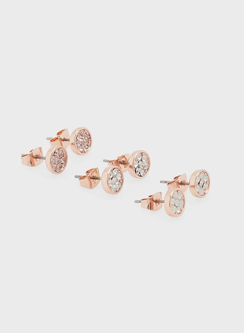 Mestige Elsie Pack Of 3 Embellished Studs