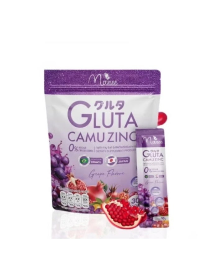 Manee مكمل ماني جلاuta كامو زنك بنكهة العنب - 30 كيس - Image 1