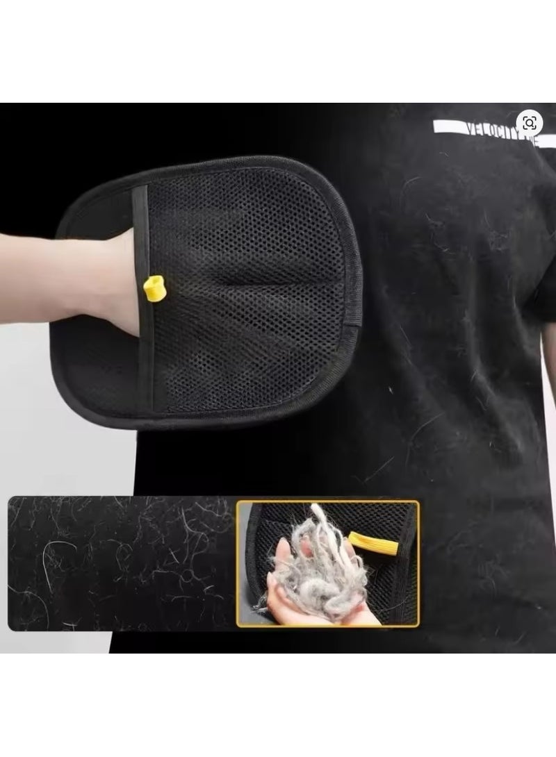 قفاز مزدوج الجوانب للعناية بالحيوانات الأليفة – قفاز لإزالة الشعر والتنظيف قابل لإعادة الاستخدام للقطط والكلاب | يتميز بعُقَد مطاطية ناعمة وسطح شبكي - Image 3