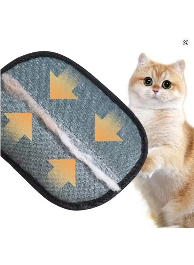 قفاز مزدوج الجوانب للعناية بالحيوانات الأليفة – قفاز لإزالة الشعر والتنظيف قابل لإعادة الاستخدام للقطط والكلاب | يتميز بعُقَد مطاطية ناعمة وسطح شبكي - Image 4