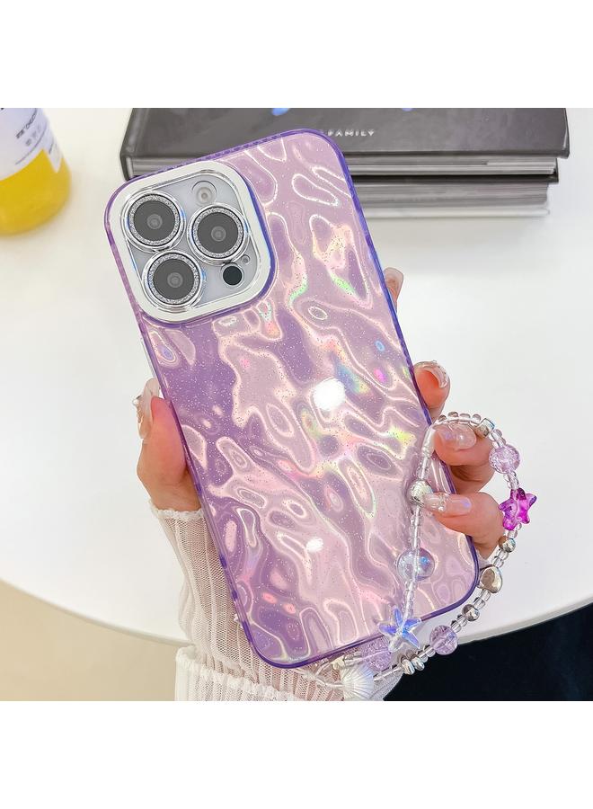 S-TOP Case For iPhone 16 Pro Max Plating Glitter Texture Chain Wristband TPU Phone Case with Lens Film - Image 1