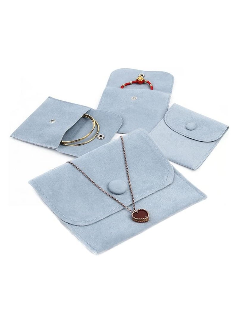 Luxury Velvet Jewelry Pouch Set - 6 Gift Bags for Organizing Bracelets, Necklaces, Earrings, Rings, Pendants, Brooches, Watches (Pink  Blue) - Ideal for Small Item Storage - Image 2