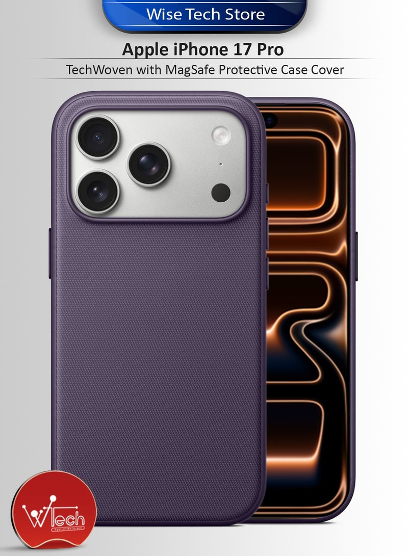 دبليو تيك أبل آيفون 17 برو 5G 2025 من تك ويفن مع غطاء واقٍ ماج سيف (MCMPMN) - بنفسجي - Image 1