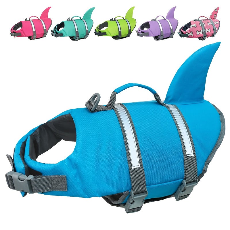 Dog Life Jacket Flag Mermaid Reflective Adjustable Floatation Vest With Safety Handle Tear Resistant For Kayaking Beach Pool Training Medium - Image 1