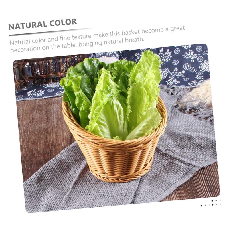 Handmade Rattan Storage Basket For Kitchen Tabletop Vegetable Fruit Organizer - Image 4