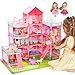 Cute Stone Huge Dollhouse for Girls  Large Pretend Play Doll House for KidsLights not Included - Image 4