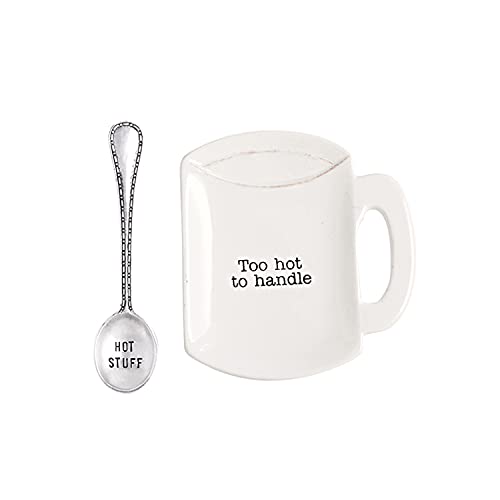 Mud Pie Home Kitchen Circa Coffee Break Coffee Mug Spoon Rest Sets 42600445 (Too hot to handle) (42600445T) - Image 1