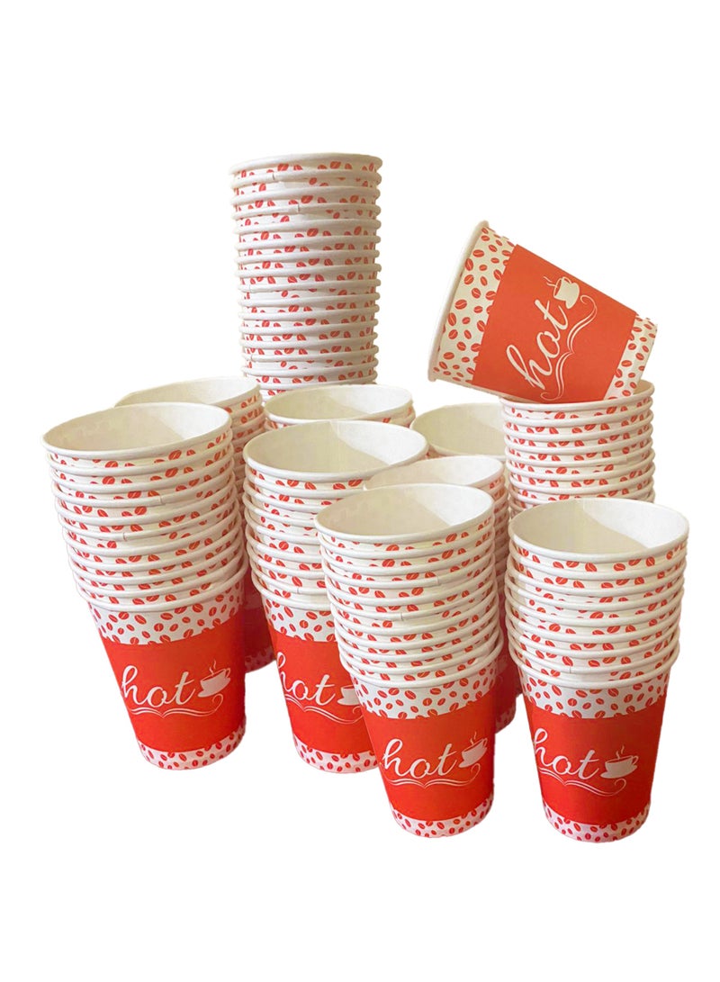 50-Piece Printed Disposable Paper Tea And Coffee Cups Set - Image 1