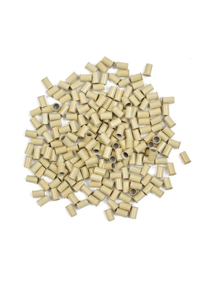 YTBYT 500 Pcs 3.4 mm Micro Link Ring Copper Tubes Beads Locks for I-Tip Human Hair Extensions (Blonde) - Image 1