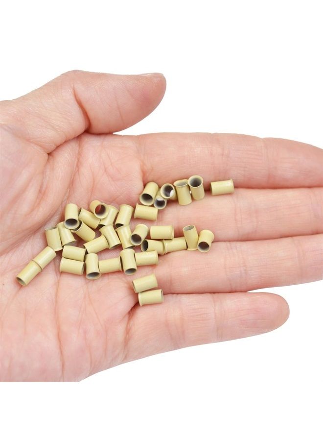 YTBYT 500 Pcs 3.4 mm Micro Link Ring Copper Tubes Beads Locks for I-Tip Human Hair Extensions (Blonde) - Image 4