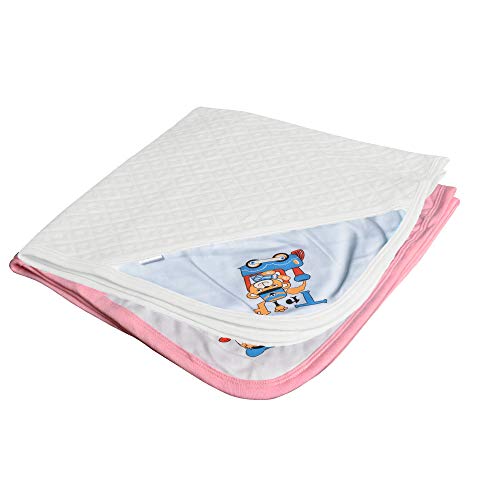 CATCUB Ultra Soft Cotton Jacquard Baby Hooded Towel Combo - Pack of 2 (Pink, White) - Image 1