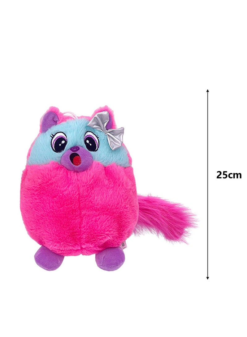 25cm Cat Plush Doll With Tail Upturned, Cat Animal Doll Pendant, Suitable For Creative Gifts For Boys And Girls (Red Cat With Blue Eye Patch)  - Image 2