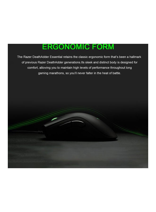 Razer DeathAdder Essential Wired Gaming Mouse 6400DPI Optical Sensor 5 Independently Programmable Buttons Ergonomic Design(White) - Image 3