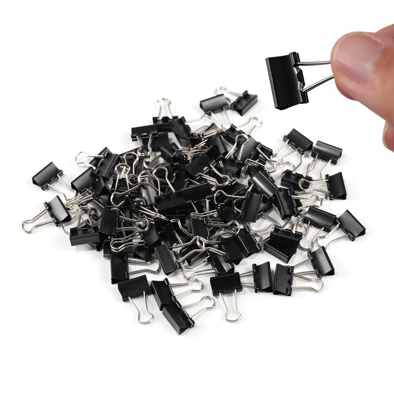 Ykimok 64Pcs Mini Binder Clips, 0.5 inch(13mm), Paper Clamps Micro Size for Office Supplies, Black - Image 1