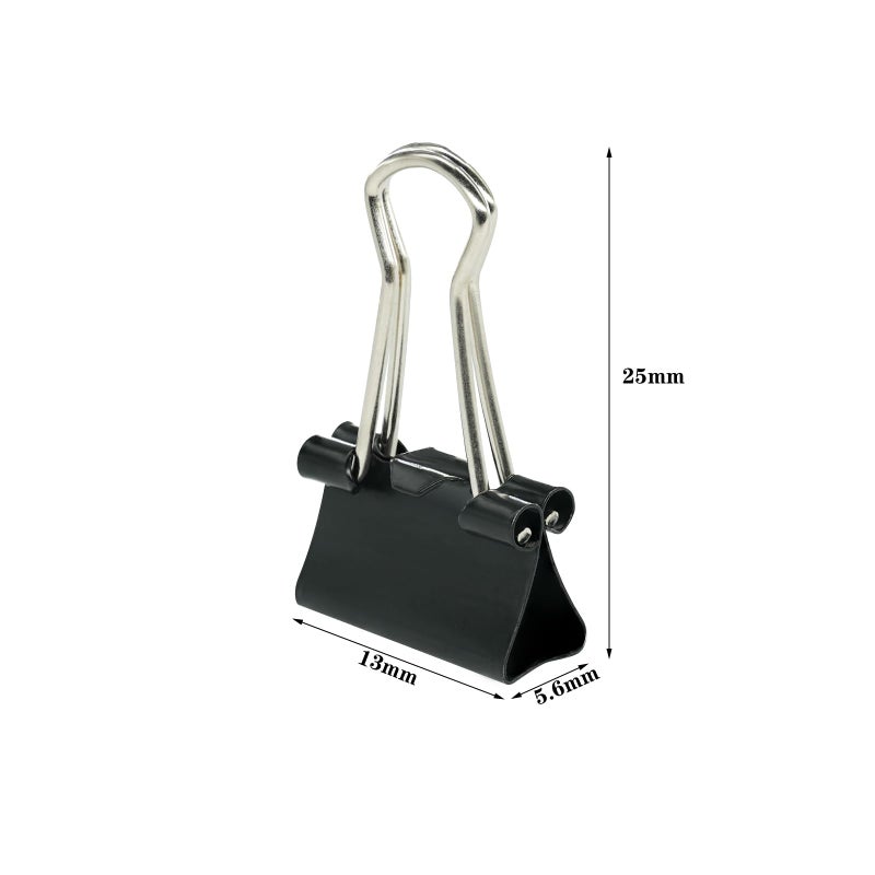 Ykimok 64Pcs Mini Binder Clips, 0.5 inch(13mm), Paper Clamps Micro Size for Office Supplies, Black - Image 2