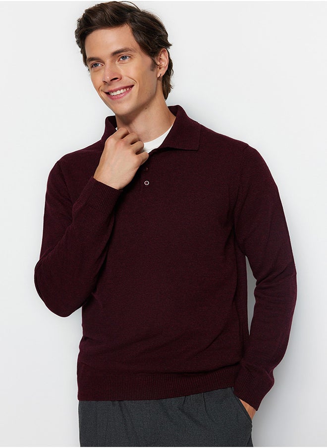 Claret Red Slim Fit Polo Neck Buttoned Smart Knitwear Sweater TMNAW23KZ00238 - pzsku/ZA5946F68649D089B96DEZ/45/_/1730940990/9ade1d2f-ec63-4974-b425-8394f002416b