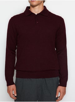 Claret Red Slim Fit Polo Neck Buttoned Smart Knitwear Sweater TMNAW23KZ00238 - pzsku/ZA5946F68649D089B96DEZ/45/_/1730940994/b0e18279-aa44-4bbc-9929-921559f04f0c