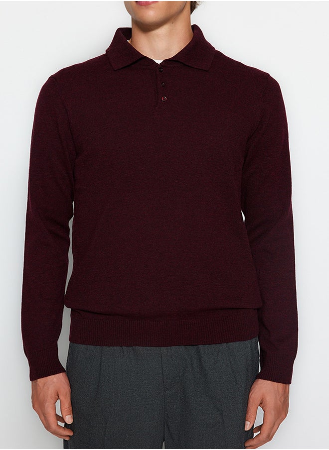 Claret Red Slim Fit Polo Neck Buttoned Smart Knitwear Sweater TMNAW23KZ00238 - pzsku/ZA5946F68649D089B96DEZ/45/_/1730940994/b0e18279-aa44-4bbc-9929-921559f04f0c