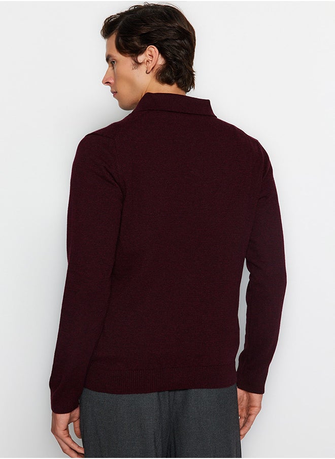 Claret Red Slim Fit Polo Neck Buttoned Smart Knitwear Sweater TMNAW23KZ00238 - pzsku/ZA5946F68649D089B96DEZ/45/_/1730940995/95c5e221-14c2-4f2a-8795-8512828befb8