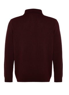 Claret Red Slim Fit Polo Neck Buttoned Smart Knitwear Sweater TMNAW23KZ00238 - pzsku/ZA5946F68649D089B96DEZ/45/_/1730940999/09982366-9abd-4a4a-a481-490070643528