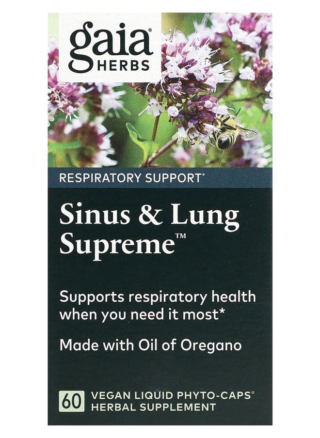 Gaia Herbs Sinus & Lung Supreme 60 Vegan Liquid PhytoCaps 