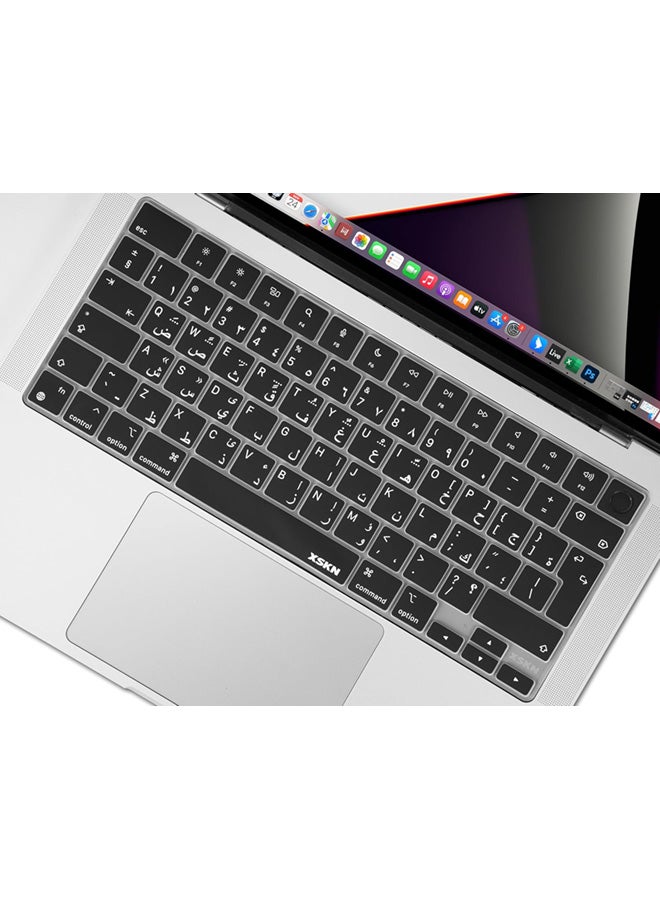 SJet Premium Keyboard Cover Ultra Thin Protector Skin for 2021-2025 MacBook Pro 14 16 inch M5 M4 M3 M2 M1 Pro/Max, MacBook Air 15" 13.6" M4 M3 M2 Chip A3434 A3241 A3114 A2941 A3240 A3113 A2681, Black AR Layout - Image 5