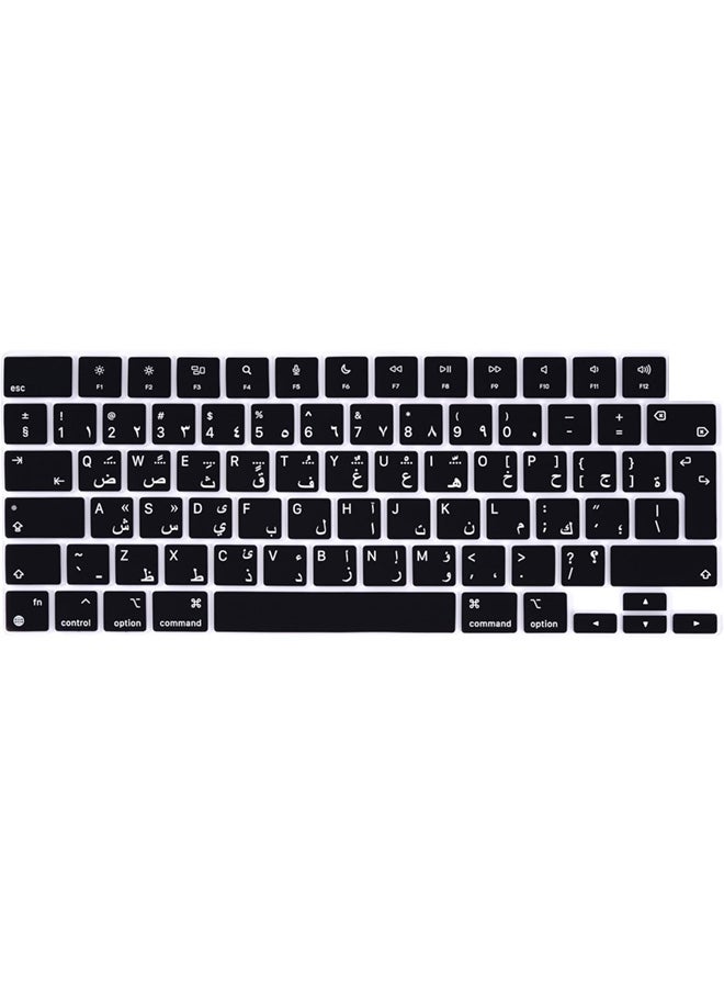 SJet Premium Keyboard Cover Ultra Thin Protector Skin for 2021-2025 MacBook Pro 14 16 inch M5 M4 M3 M2 M1 Pro/Max, MacBook Air 15" 13.6" M4 M3 M2 Chip A3434 A3241 A3114 A2941 A3240 A3113 A2681, Black AR Layout - Image 1