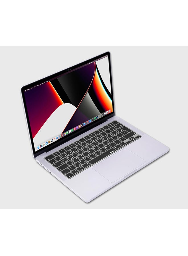 SJet Premium Keyboard Cover Ultra Thin Protector Skin for 2021-2025 MacBook Pro 14 16 inch M5 M4 M3 M2 M1 Pro/Max, MacBook Air 15" 13.6" M4 M3 M2 Chip A3434 A3241 A3114 A2941 A3240 A3113 A2681, Black AR Layout - Image 3