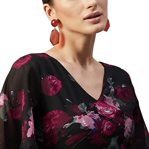 rare Women's Georgette Fit and Flare Maxi Dress (EP6006_Black_S) - Image 5