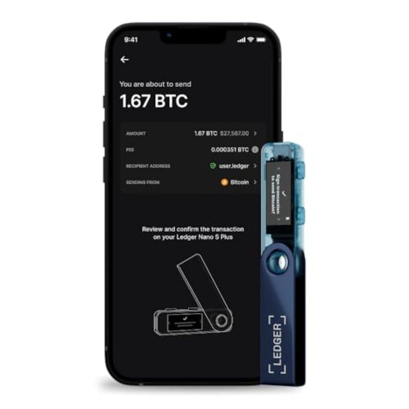 محفظة Nano S Plus Signer 1 وحدة التشفير NFT لمستخدمي سطح المكتب وأجهزة Android، الفولاذ المقاوم للصدأ باللون الأزرق Neptune، توقيع آمن للأجهزة، تصميم أنيق - Image 3