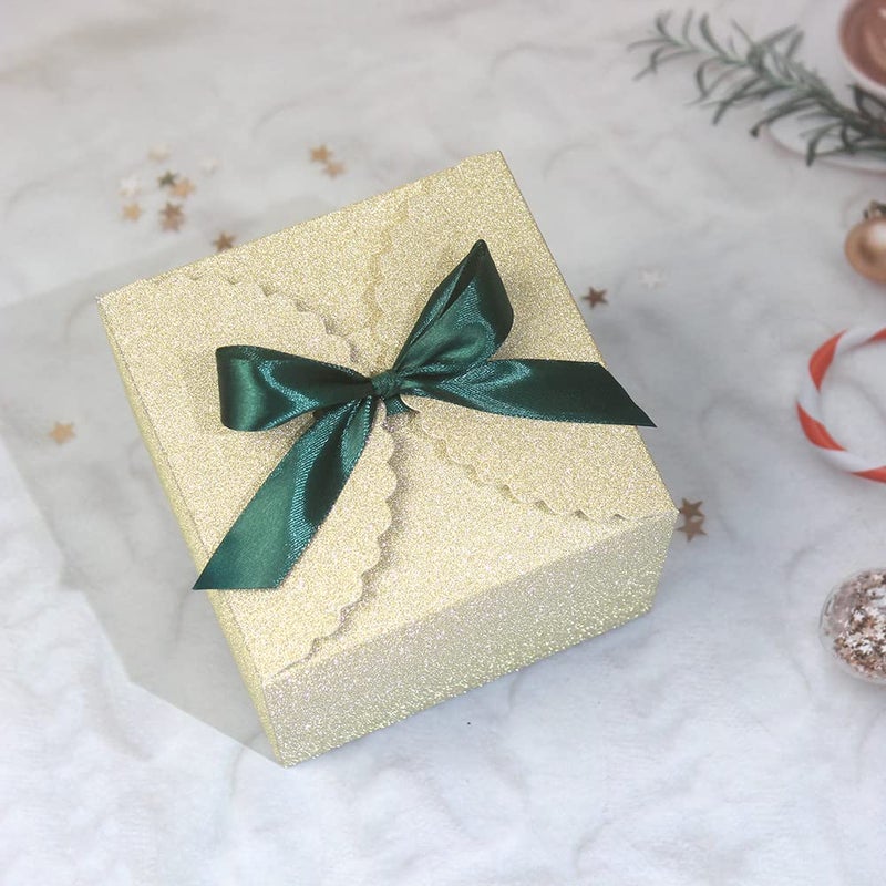 WEWILUCK Small Gift Boxes for Presents, Gold Glitter Christmas Gift Boxes Bulk for Women, Man, Empty Square Gift Box for Gifts Widely Used in Various Occasions(4.75â€ x 4.75â€ x 3.53â€) - Image 3