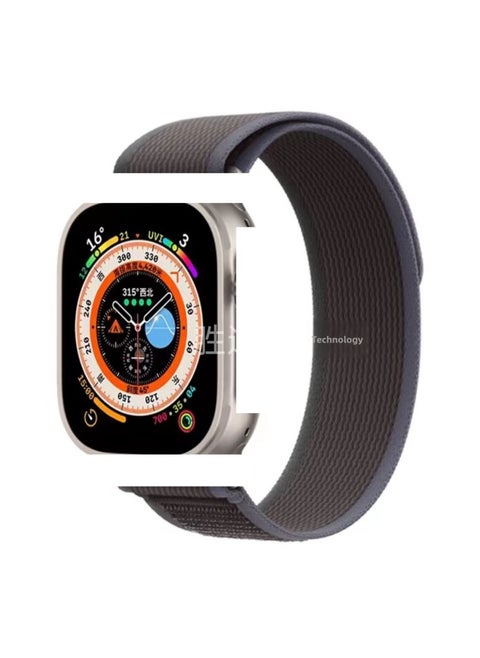 For Apple Wild Trail Loop Strap Iwatch Strap Smart Watch Strap Sport Strap Velcro Strap-Color:Blue With Black 42/44/45/49mm