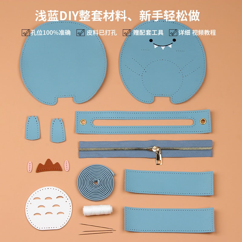 Handmade DIY Bag Made by Yourself Material Bag Hand-Sewn Homemade Dinosaur Woven Bag DIY Dinosaur - Image 1
