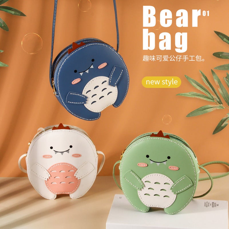 Handmade DIY Bag Made by Yourself Material Bag Hand-Sewn Homemade Dinosaur Woven Bag DIY Dinosaur - Image 2