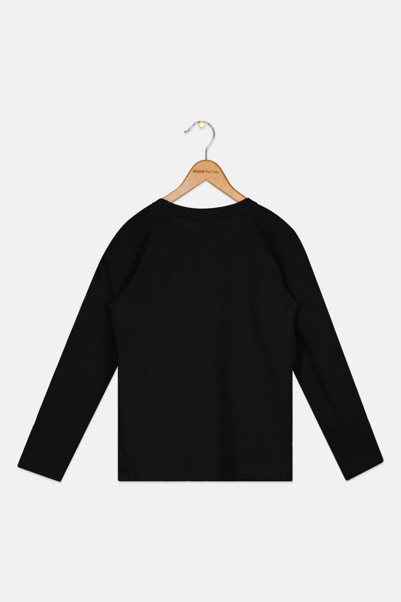 Hamleys Kids Boy Crew Neck Long Sleeve Graphic Print T-Shirt, Black - Image 2