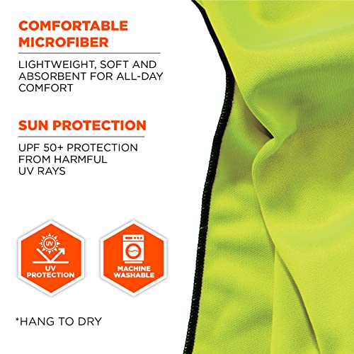 Ergodyne Chill Its 6602MF Cooling Towel, Soft Microfiber Material, UPF 50+,Lime,41" x 9.84" - Image 4