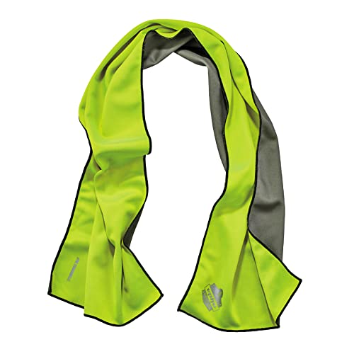 Ergodyne Chill Its 6602MF Cooling Towel, Soft Microfiber Material, UPF 50+,Lime,41" x 9.84" - Image 1