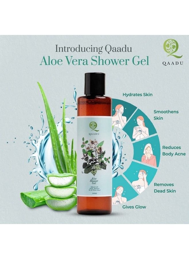 QAADU Aloe Shower Gel Vegan 200 Ml Body Wash Infused With Essential Oils Made With Natural Ingredients Suited For All Skin Types.  - Image 4