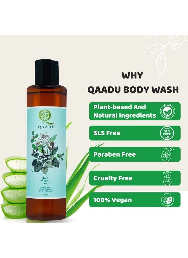 QAADU Aloe Shower Gel Vegan 200 Ml Body Wash Infused With Essential Oils Made With Natural Ingredients Suited For All Skin Types.  - Image 5