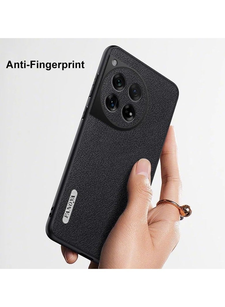 general Deluxe PU Leather Case Compatible with OnePlus 12 5G, Back Blackout Silicone Full Protective Phone Case for OnePlus 12 - Image 3